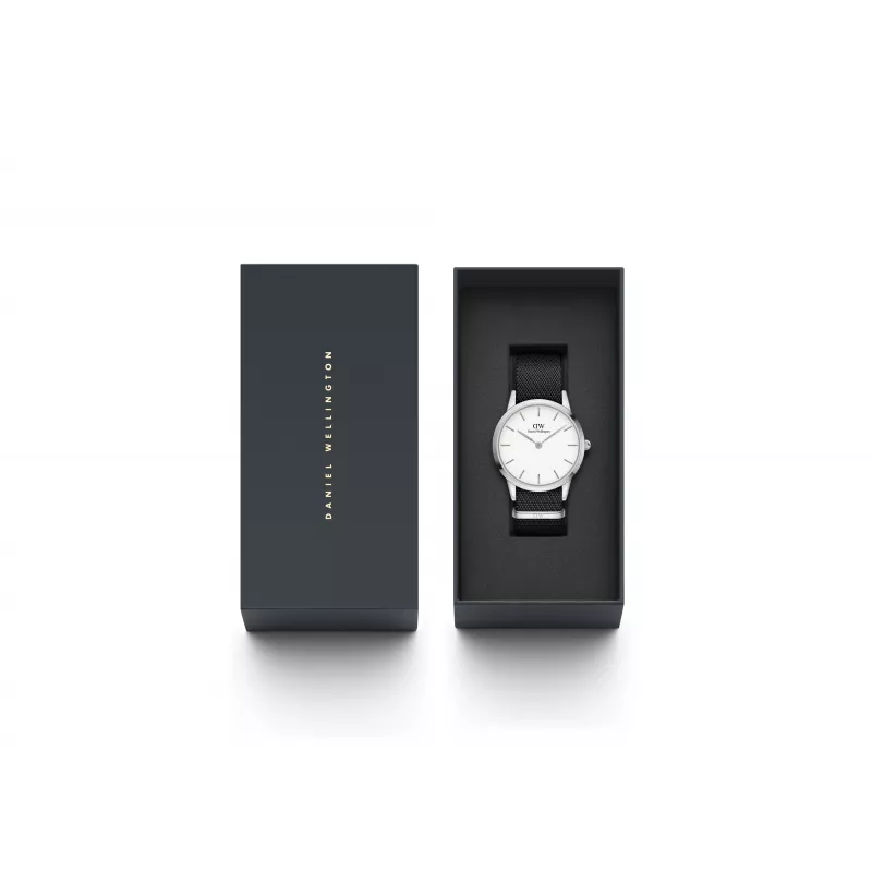 DANIEL WELLINGTON Classic relógio de homem DW00100677 40mm caixa de aço inoxidável em tom de ouro rosa mostrador Eggshell White bracelete de pele preta