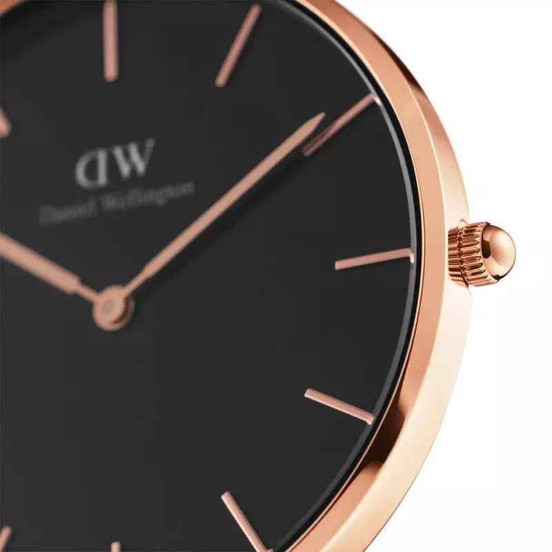 Relógio de mulher DANIEL WELLINGTON Classic Petite 36mm dourado rosa aço inoxidável malha DW00100303