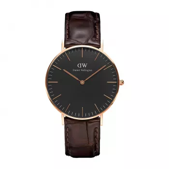 DANIEL WELLINGTON Classic Petite Relógio de mulher 36 mm Ouro rosa aço inoxidável malha DW00100140