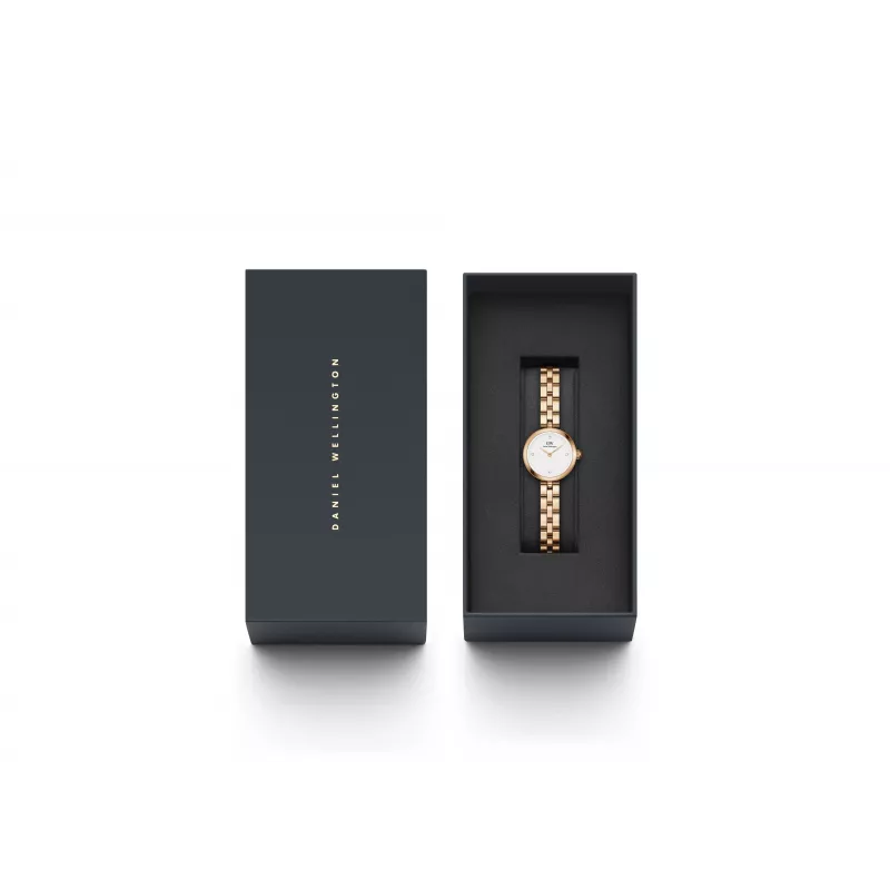 Relógio de mulher DANIEL WELLINGTON Petite Lumine 22 mm ouro rosa aço inoxidável malha DW00100717