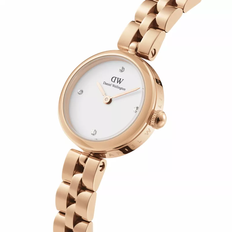 Relógio de mulher DANIEL WELLINGTON Petite Lumine 22 mm ouro rosa aço inoxidável malha DW00100717