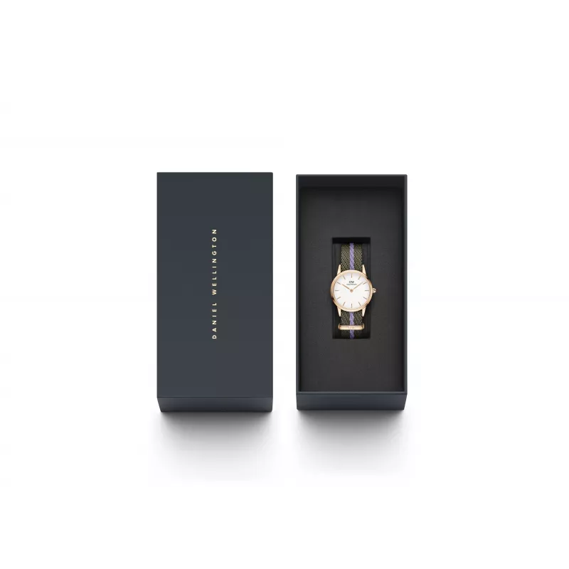 Relógio de mulher DANIEL WELLINGTON Petite Lumine 28mm ouro aço inoxidável malha DW00100680