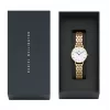 DANIEL WELLINGTON Petite Lumine relógio para mulher 28mm bracelete de malha ouro rosa DW00100682