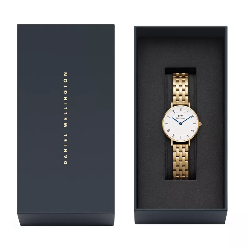 DANIEL WELLINGTON Petite Lumine relógio para mulher 28mm bracelete de malha ouro rosa DW00100682