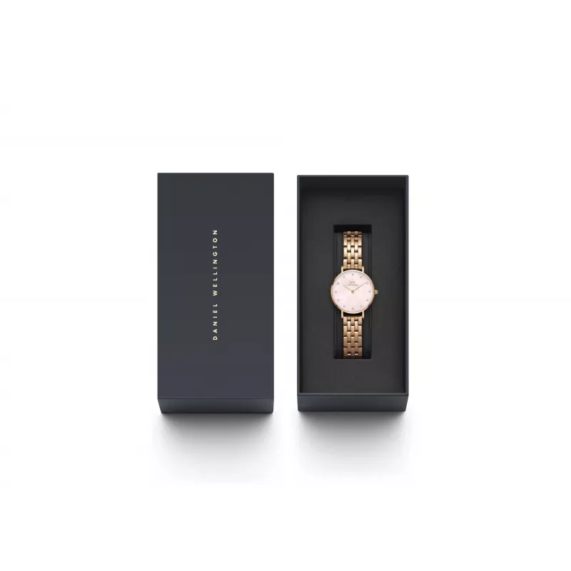 Relógio de senhora DANIEL WELLINGTON Petite Lumine 28mm rosa-ouro aço inoxidável mesh DW00100617