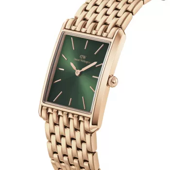 Relógio de mulher DANIEL WELLINGTON Petite Lumine 32mm Ouro rosa Aço inoxidável malha DW00100704