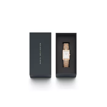 DANIEL WELLINGTON Relógio de mulher Petite Melrose 35mm Rosa ouro Aço inoxidável Mesh DW00100702