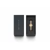 Relógio para mulher Daniel Wellington Quadro 22mm caixa de aço inoxidável tom ouro rosa bracelete de pele preta DW00100720