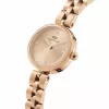 Relógio para mulher Daniel Wellington Quadro 22mm caixa de aço inoxidável tom ouro rosa bracelete de pele preta DW00100720