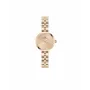 Relógio para mulher Daniel Wellington Quadro 22mm caixa de aço inoxidável tom ouro rosa bracelete de pele preta DW00100720