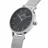 Relógio de senhora DANIEL WELLINGTON Quadro 28mm rosa-ouro aço inoxidável pele preta DW00100661