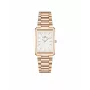 Relógio DANIEL WELLINGTON Quadro de mulher 32mm ouro rosa aço inoxidável pele preta