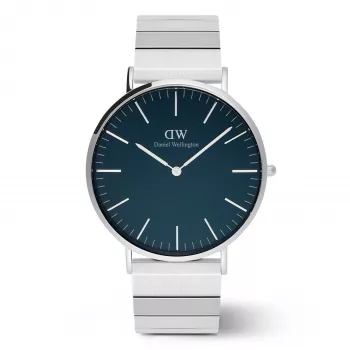 Relógio de mulher DANIEL WELLINGTON DW00100776 (40mm) - Classic Petite Ashfield - mesh em aço inoxidável tom ouro rosa