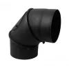 Cotovelo de chaminé ajustável Darco com derivação 45°-90° - 150 mm aço preto