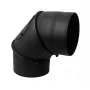 Cotovelo de chaminé ajustável Darco com derivação 45°-90° - 150 mm aço preto