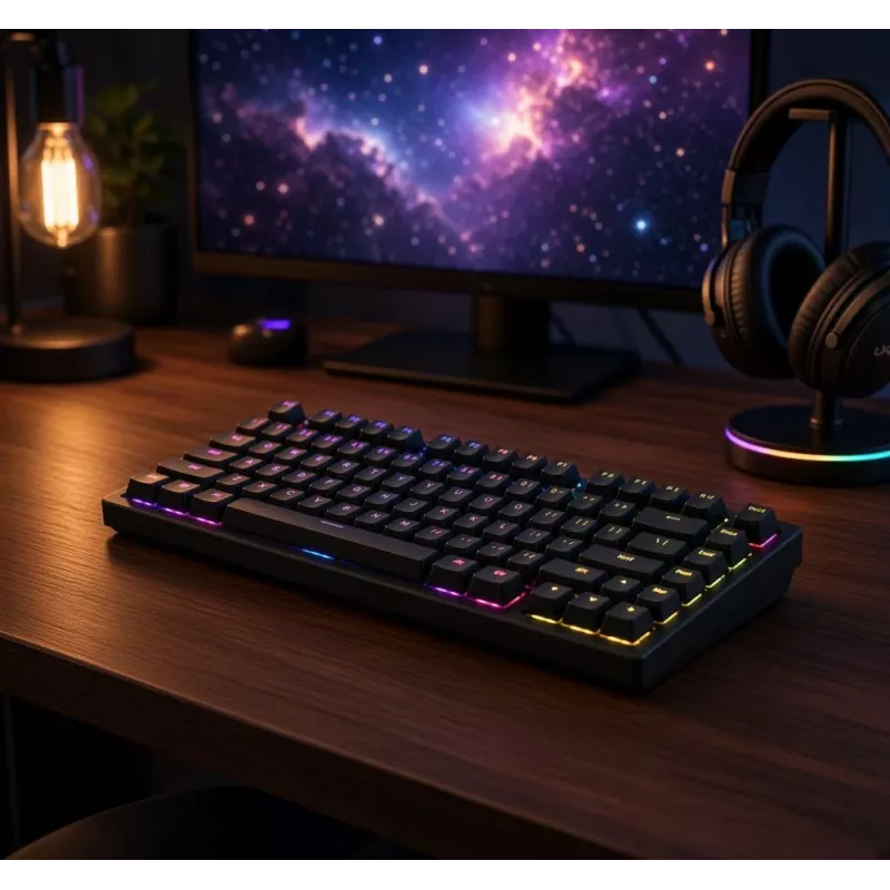 Teclado mecânico Dark Project ALU81A Terra Nova G3MS Moonstone Switch, US ANSI, Preto