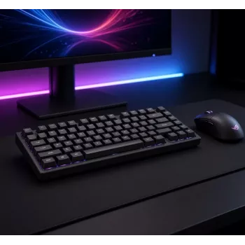 Teclado mecânico Dark Project ALU81A Terra Nova G3MS Moonstone Switch, US ANSI, Preto