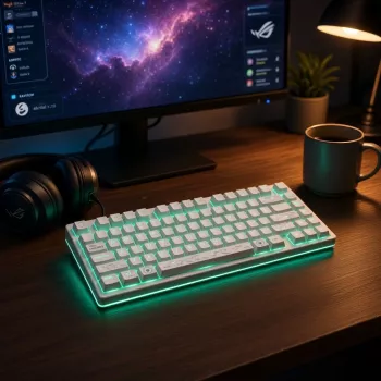 Dark Project ALU81A Terra Nova White teclado mecânico, G3MS Moonstone Switch, US ANSI