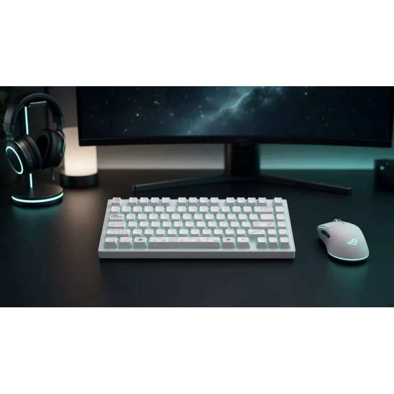 Dark Project ALU81A Terra Nova White teclado mecânico, G3MS Moonstone Switch, US ANSI