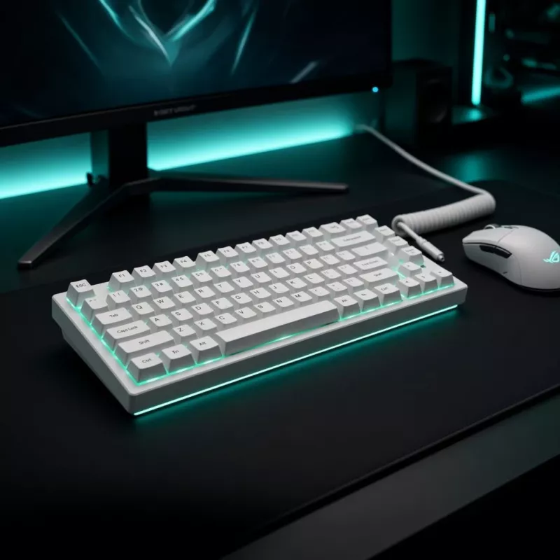 Dark Project ALU81A Terra Nova White teclado mecânico, G3MS Moonstone Switch, US ANSI