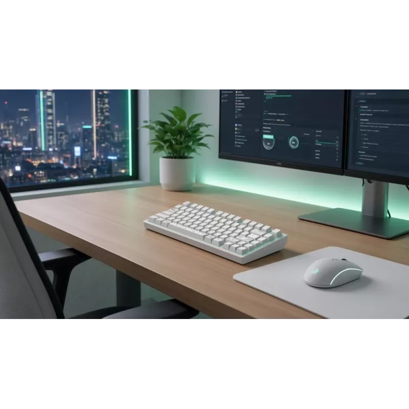 Dark Project ALU81A Terra Nova White teclado mecânico, G3MS Moonstone Switch, US ANSI