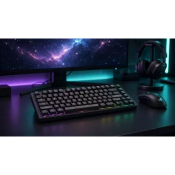 Teclado gaming mecânico TKL Dark Project Terra Nostra G3MS Moonstone Switch, US ANSI, preto