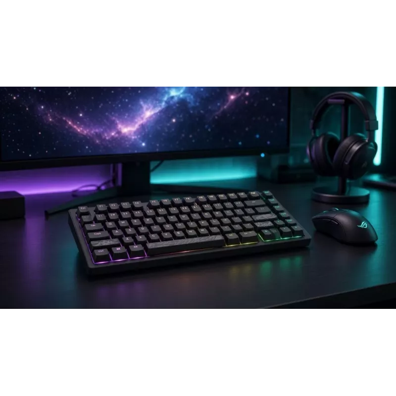 Teclado gaming mecânico TKL Dark Project Terra Nostra G3MS Moonstone Switch, US ANSI, preto