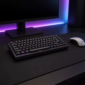 Teclado gaming mecânico TKL Dark Project Terra Nostra G3MS Moonstone Switch, US ANSI, preto
