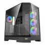 DARKFLASH DQX90 Caixa de Computador Mid-Tower Preta com Vidro Temperado