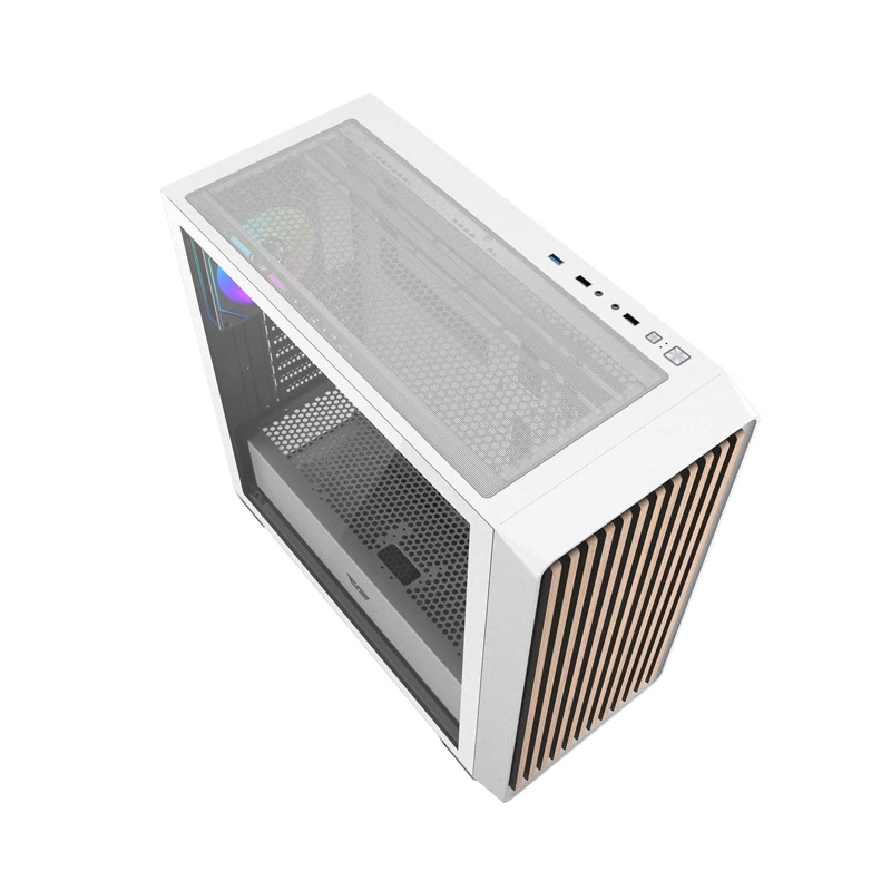 Darkflash DS900WD caixa de computador ATX Mid-Tower (branco) com 4 ventoinhas ARGB e painel lateral em vidro temperado