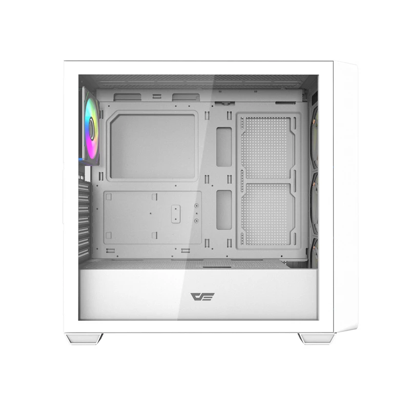 Darkflash DS900WD caixa de computador ATX Mid-Tower (branco) com 4 ventoinhas ARGB e painel lateral em vidro temperado
