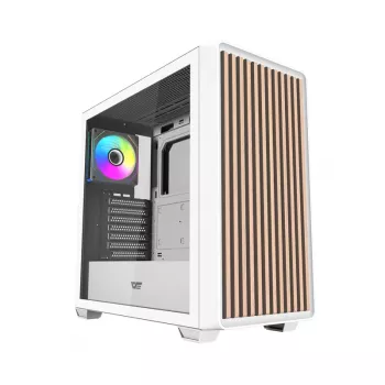 Darkflash DS900WD caixa de computador ATX Mid-Tower (branco) com 4 ventoinhas ARGB e painel lateral em vidro temperado