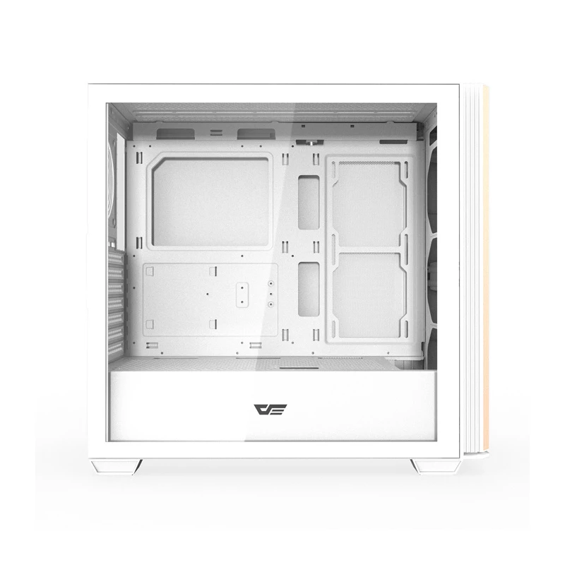 Darkflash DS900WS Caixa de computador ATX Mid-Tower, branco, vidro temperado, sem ventoinhas