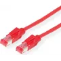 Dätwyler CAT 6 SSTP Cabo patch sem halogéneos, ficha RJ-45 para ficha RJ-45, 3 m, vermelho 21.05.0031