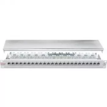 Dätwyler unilan CSA 24/8 painel de ligação Cat.6A blindado de 24 portas 1U, cinzento claro RAL 7035 417980