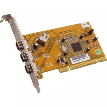 Placa adaptadora Dawicontrol DC-1394 PCI Express FireWire 400 com 2 portas externas + 1 interna, VIA VT6306, chapa low-profile
