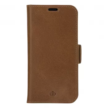 dbramante1928 Copenhagen Slim Capa Flip para Apple iPhone 13 Pro Max, Couro Gravado, Castanho Claro