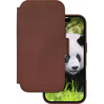 dbramante1928 Lynge capa flip para telemóvel - compatível com MagSafe - pele genuína - Dark Tan - para Apple iPhone 17