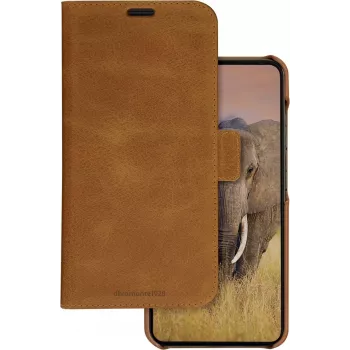 Capa com carteira DBRAMANTE1928 Lynge para Samsung Galaxy A55 5G – pele plena flor, castanho claro LY55GT006144