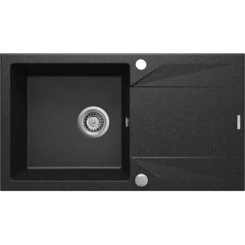 DEANTE Lava-louças em compósito de granito 1 cuba com escorredor - preto, 780x440mm