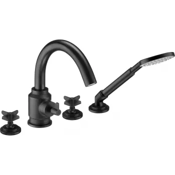 Misturadora de banheira DEANTE 4 furos com conjunto de duche cromada latão Arnika