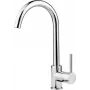 Misturadora de cozinha monocomando DEANTE Alga com bica orientável, cromado, corpo em latão, cartucho cerâmico, ligações flexíveis G 3/8 polegadas, rotação 360°