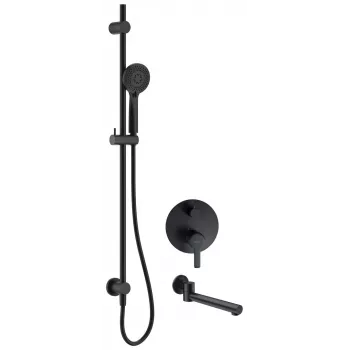 Conjunto de duche encastrado DEANTE Arnika com bica de banheira, preto mate, chuveiro de teto 250 mm