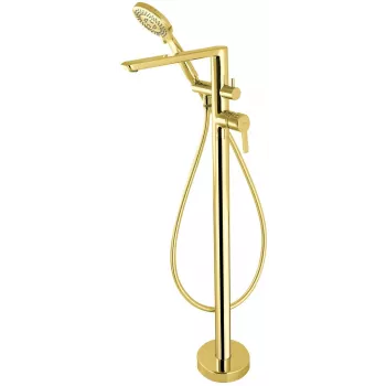 DEANTE Misturadora Monocomando de Banheira de Pé com Conjunto de Chuveiro, Dourado, Latão, Monocomando, Montagem de Pé
