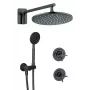 DEANTE Arnika Nero conjunto de duche encastrado, preto mate, chuveiro de teto 250x250mm