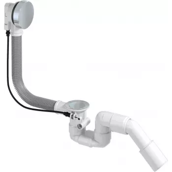 Sifão de banheira DEANTE com fecho automático, latão cromado, escoamento 52 mm, saída 40/50 mm