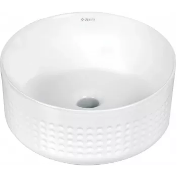 DEANTE Lavatório de sobrepor em cerâmica assimétrico branco 45mm escoamento