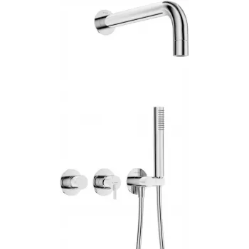 DEANTE Conjunto de duche encastrado com chuveiro de mão - Misturador horizontal - Preto mate