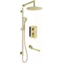 DEANTE Conjunto de duche encastrado com caixa misturadora, dourado, chuveiro de teto 250 mm, misturadora monocomando