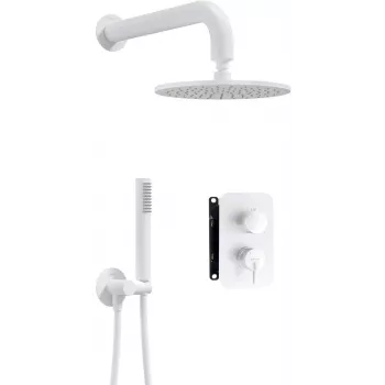 Conjunto de Duche de Embutir DEANTE com Caixa Misturadora - Chuveiro de Teto, Preto Mate, Série Arnika